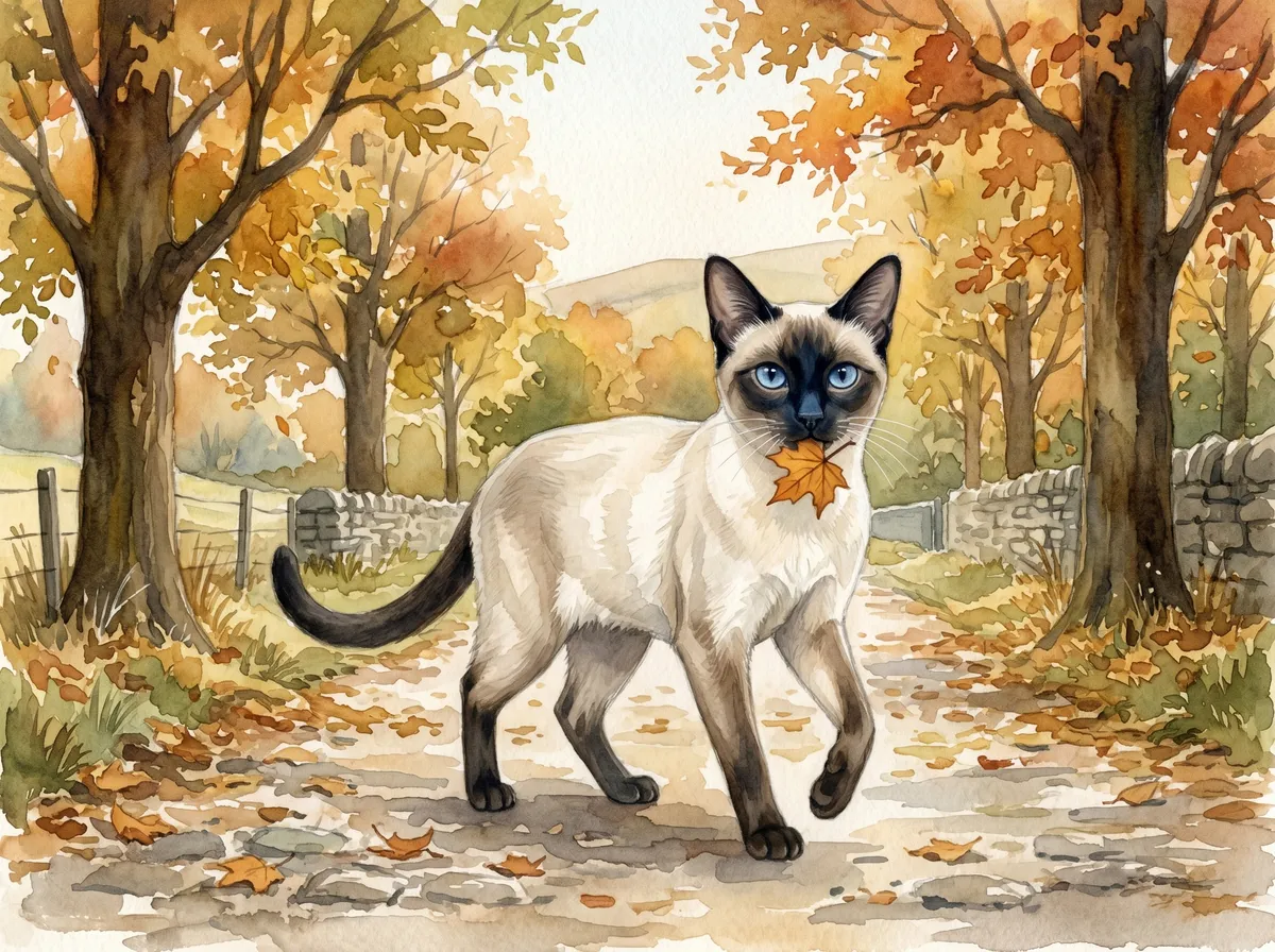 Siamese watercolor calendar month 9